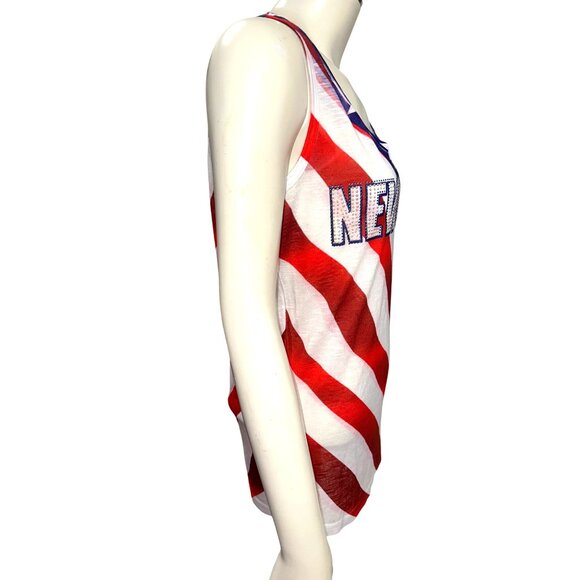 Sweet Gisele XLG American Flag Tank Top New York Rhinestone City Street Glam POP - Picture 7 of 12